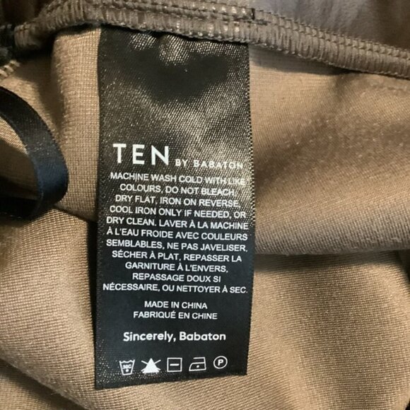 TEN by BABATON ARITZIA UPSTAGE VEGAN BROWN PANTS L - Picture 12 of 13